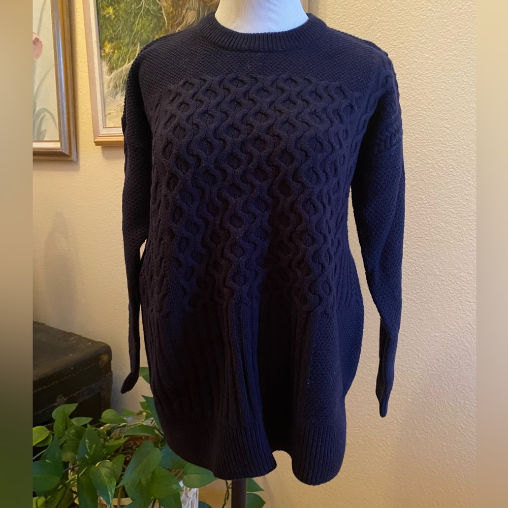 Madewell Cable Knit Navy Sweater Size S